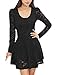 Allegra K Ladies Scoop Neck Long Sleeve Casual Pullover Lace Skater Dress