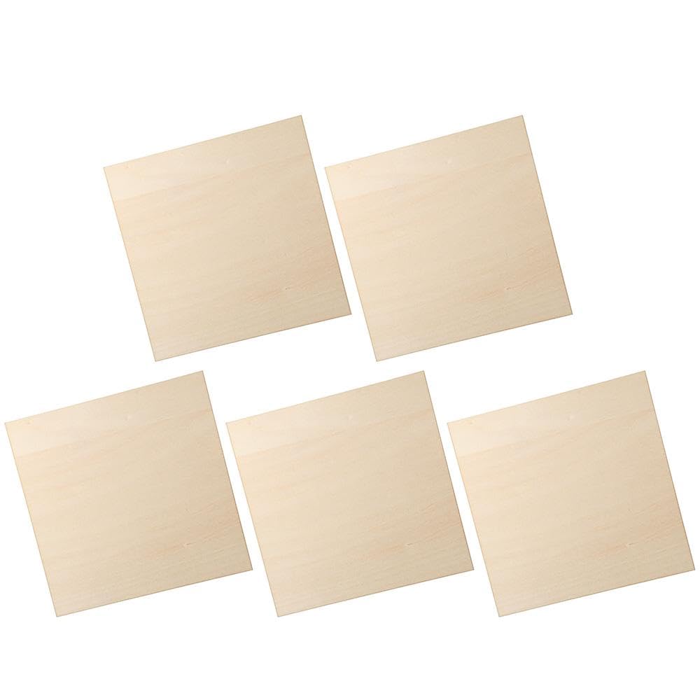 YYlingx 5PCS 12 x 12 Inch Craft Wood Basswood Sheets Thick Square Plywood Sheets for House Building Architectural Model Making Project