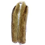 Men Women Winter Warm Faux Fox Raccoon Fur Collar Stole Long Scarf Shawl