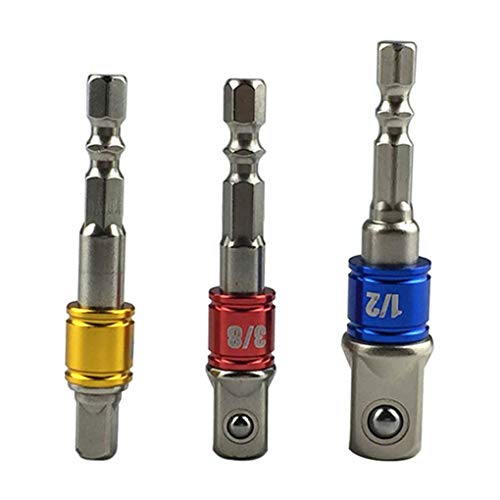 3PCS/Set Colorful Socket Extension Wrench 1/4" 3/8" 1/2" Bar Drive Power Drill Bit Socket Driver Adapter Set