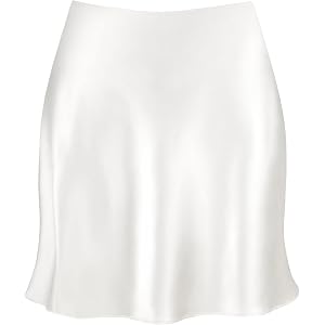 Outoshe Women's Satin Mini Skirt Silk High Waisted White Short Skirts | Hidden Elastic Waistband, Pull On, Leopard Printed, C