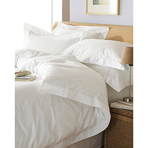 Paoletti 5-Star Hotel Quality Oxford King Size Duvet Set - 200 Thread Count Percale White Cotton - Machine Washable