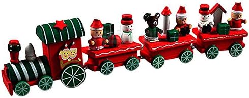1PC 2016 Hot New Lovely Charming 4 Piece little train Wood Christmas Train Ornament Decoration Decor Gift