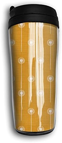 Dandelion Sketch On The Golden Curve Shape 14-Ounce Funny Coffee Mugs