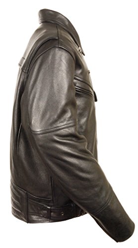 Milwaukee Leather Men's Motorcycle Jacket with Utility Pocket (Black, 4X-Large)