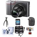 Panasonic Lumix DMC-ZS100 Digital Camera, 20.1MP, Silver - Bundle with 16GB Class 10 SDHC Card, Camera Case, Cleaning Kit, Memory Wallet, Sunpak FlexPod, Mac Software Package