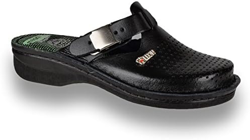LEON V260 Leather Slip-on Womens Ladies Mule Clogs Slippers Shoes