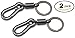 GT//Rotors Carabiner Keychain Ring Keyring Retro Spring Key Chain Holder (2 Pack, Gunmetal Black)