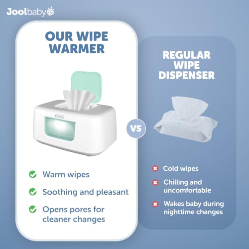 Jool Baby TinyBums Baby Wipe Warmer & Dispenser with LED Changing Light & On/Off Switch (Aqua)