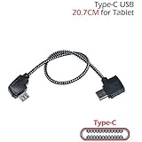 BTG Nylon Braided Remote Control Data Connected Cable TYPE-C USB for DJI Mavic Pro RC Drone