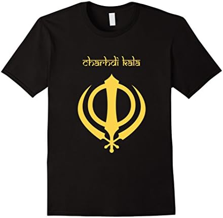 Men's Charhdi Kala-Sikhism Khanda-Punjabi Deg Teg Fateh T-shirt  3XL Black