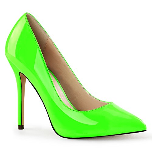 Pleaser AMUSE-20 Womens Pump Shoe, Neon Green Pat, Size - 12
