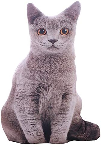 GRACEON Cute Simulation Cat Plush Doll Pillow | 3D Stereo Comet | Holding Sleeping Doll|Gray Style| Removable and Washable