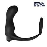 Qise Silicone P-Spot Vibrating Massager Fantasy Cock Ring and Anal Plug Combo