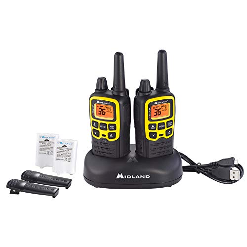 Midland - X-TALKER T61VP3, 36 Channel FRS Two-Way Radio - Up to 32 Mile Range Walkie Talkie, 121 Privacy Codes, NOAA Weather Scan + Alert (Pair Pack) (Black/Yellow)
