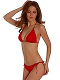 Bandeau Swimwear Hot Halter Push Up Swimsuit Bikini Lingerie Red