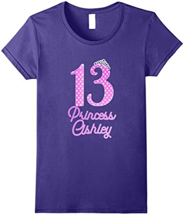 Womens 13th birthday princess Ashley t shirt for teens girls gifts XL Purple