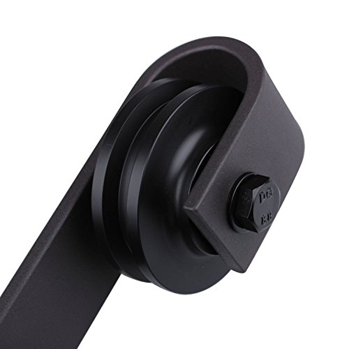 EDIORS 6FT Black Country Antique Steel Interior Sliding European Barn Wood Door Hardware Set