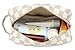 Daisy Rose Luxury Checkered Make Up Bag | PU Vegan Leather Cosmetic toiletry Travel bag (Cream)