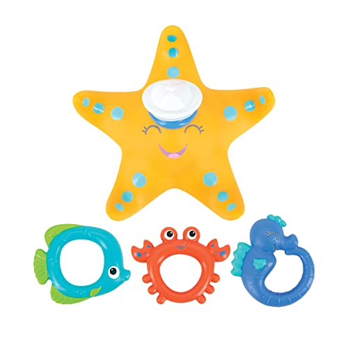 Nuby Starfish Ring Toss Bath Toy, Includes 3 Toss Rings (Crabfish