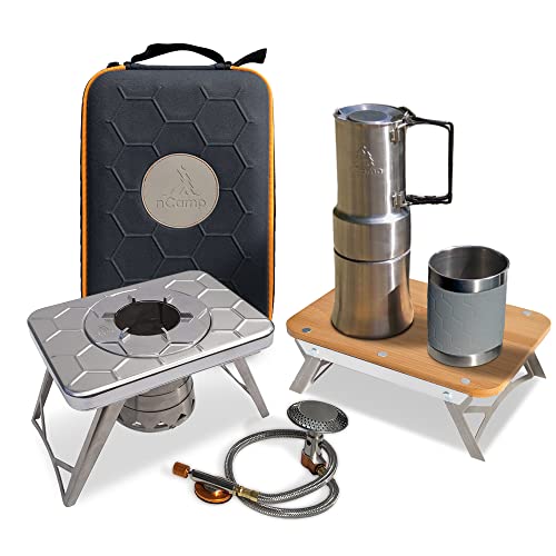 nCamp Portable Gas Stove Set, Camping Wood Stove W/IsoPropane