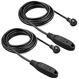 Extension Cord 3-Outlet, Indoor Round Angled 3-Prong Plug - 16-AWG UL Listed - 8 feet (2 Pack | Black)