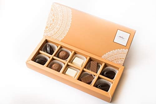 Aubree's Assorted Solita Valentine's Chocolate Gift Box - 10pcs | Coffee, Milk Truffle, Roasted Almond, Caramel & Dark Truffle + Gift Card | Gift Pack | Belgian collection