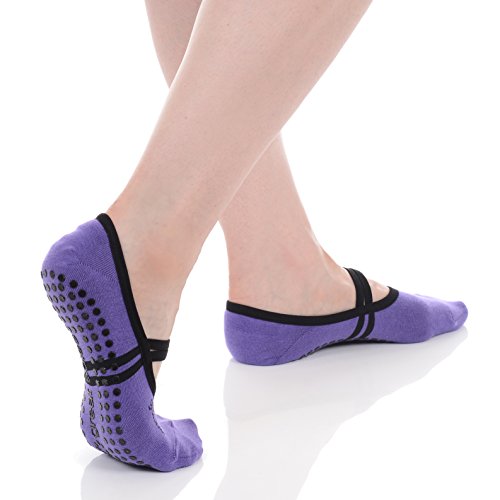 Great Soles Ballet Grip Sock (Violet/Black, Cotton)