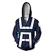 Novel Costume 3D Hoodie Boku No Hero Academia My Hero Academia Izuku Midoriya Hoodies Cosplay Costume Training Jacket Unisex, Bule, Medium