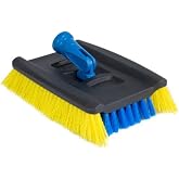 Unger Professional Lock-On Wood &amp; Composite Deck Brush, Scrub for Outdoor Decks with Durable Dual-Bristle, Swivel Deck Cleaning Brush for Home &amp; Business