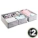 mDesign Soft Fabric Dresser Drawer and Closet Storage Organizer Set for Child/Kids Room, Nursery, Playroom - 2 Pieces, 5 Compartments - Textured Print - Gray
