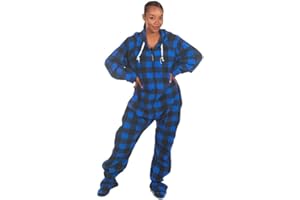 Forever Lazy Footed Adult Onesies, One-Piece Pajama Jumpsuits for Men and Women, Unisex. with Detachable Feet.
