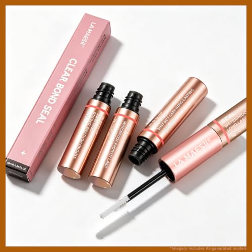 LA MAESII Lash Glue Bond and Seal Clear, Lash Cluster Glue, 2 in 1 Bond & Seal Waterproof, Eyelash Glue Strong Hold Lash Adhesive, Latex Free, 10ml (Clear)