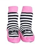 Marilyn Girls Non Skid Slipper Socks Leather Sole Moccasin
