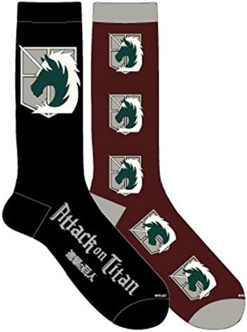 Anime Attack on Titan Cadet Corps Emblem Unisex 2 Pair Crew Cut Socks Cosplay