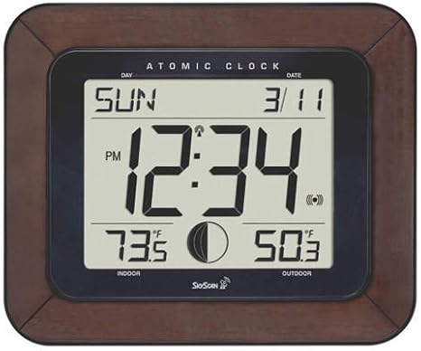 Amazon Com Skyscan 88901 Atomic Clock With Outdoor Temperature Phases Of The Moon Home Kitchen