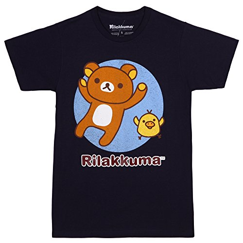 Rilakkuma and Kiiroitori Adult T-Shirt - Navy (Large)