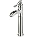 BWE Vessel Sink Faucet Waterfall Brushed Nickel Bathroom Commercial Vanity Sink Faucets with Supply Lines Combo Single Handle Bath Basin Bowl Centerset Sink Lavatory Tall Mixer Tap