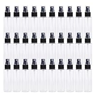 Bekith 30 Pack 2 oz Clear PET Spray Bottles with Black Fine Mist Sprayer - Reusable Empty Plastic Bottles for for Essential Oils, Travel, Perfumes