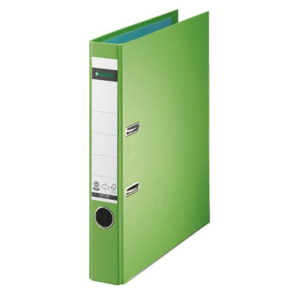 Leitz 10080050 Quality Folder Paper A4 with Slits Narrow Bright Green
