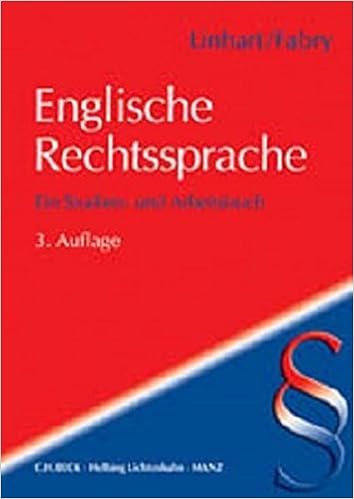 Englische Rechtssprache Ein Studien Und Arbeitsbuch Amazon De Linhart Karin Fabry Roger Bucher