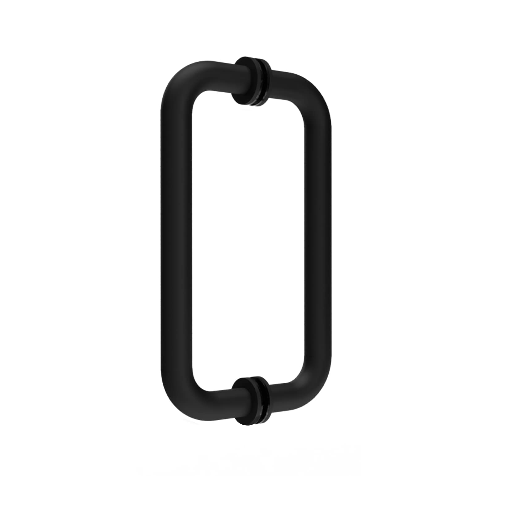Photo 1 of CKB 8" Glass Shower Door Handle, Back to Back Glass Door Pull Handle Compatible with 1/4" to 1/2" Thickness Glass for Frameless Shower Doors, Matte Black with 304 Stainless Steel