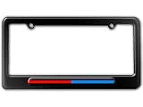 Graphics and More Thin Blue Red Line - Firefighter Police License Plate Tag Frame - Color Gloss Black