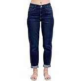 Judy Blue High Waist Boyfriend Jeans for Women | Stretchy Relaxed Fit Denim | Cuffed & Uncuffed Options – 82646