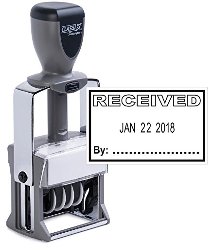 Heavy Duty Date Stamp with RECEIVED Self Inking Stamp - BLACK INK)
