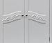 Teamson Home Versailles Wooden Freestanding Floor Storage Cabinet with 2 Adjustable Interior Shelves 3 Storage Spaces and 2 Floral Scroll Doors, White