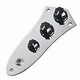 1pc 3 Bands Chrome Plated Wired Control Plate Assembly Preamp for Fender Jazz Bass