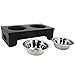 BINGPET Raised Dog Bowls Elevated Pet Feeder with Double Stainless Steel Dishes for Food and Water 15.2