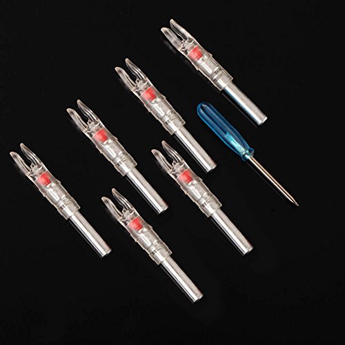 ULKEME 6 PCS Shooting Archery Lighted Nock Compound Bow LED Lighted Arrow Nock Red