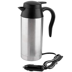 Auto elektrische waterkoker, 750 ml roestvrijstalen 12v sigarettenaansteker thermische mok water mok voor water koffie…